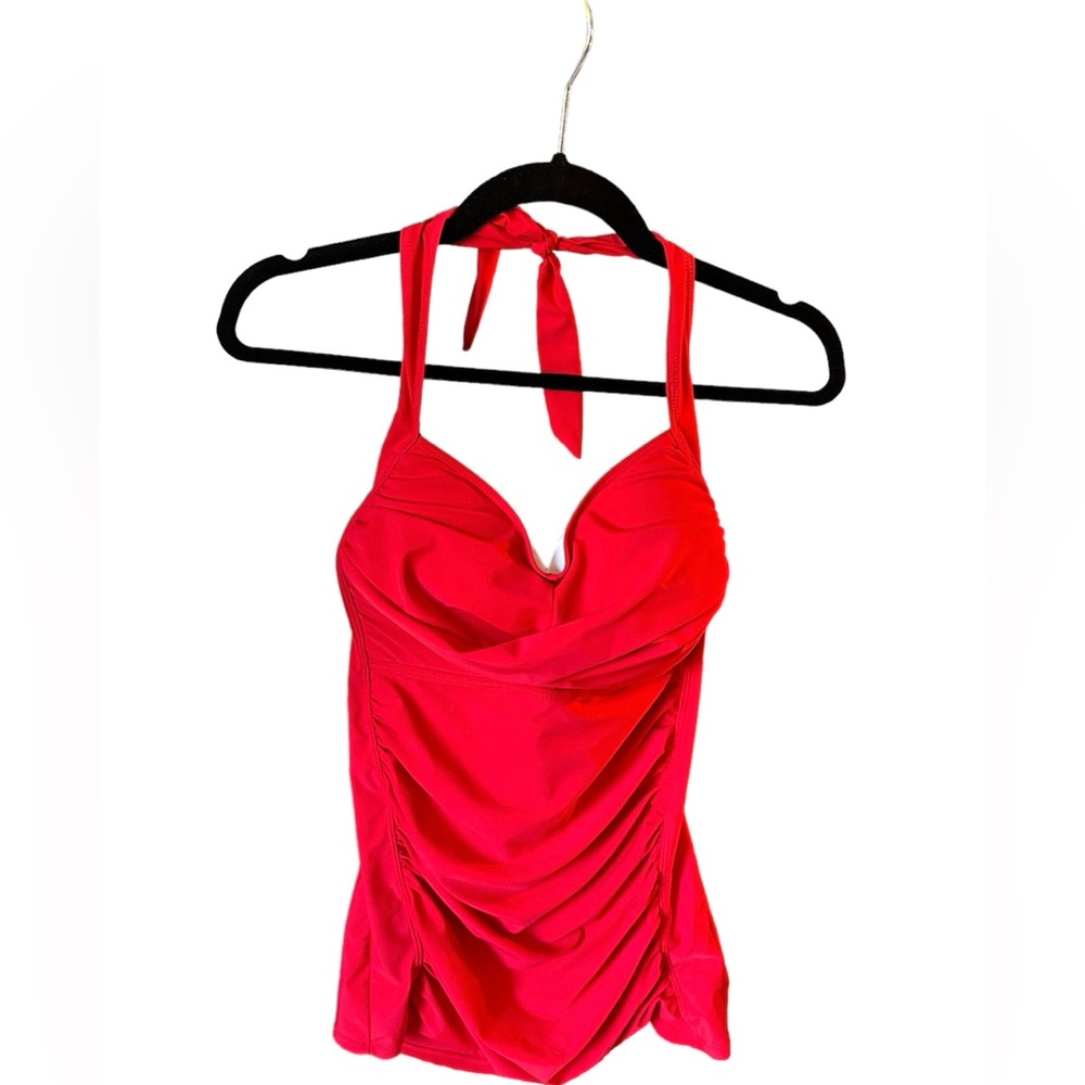 Vintage Style Red Bathing Suit w/ Built in Bra